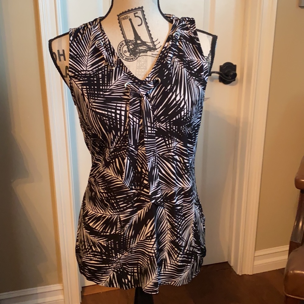Michael Kors black/white sleeveless top size S